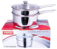Vinod 2 Tier Steel Steamer Saucepan 22 Cm Vinod 2 Tier Steel Steamer Saucepan 22 Cm