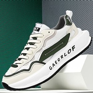 Men's Sneakers White Shoes Running Walking Sporty Casual Outdoor Daily Mesh PU Breathable Height Increasing Lace-up Black White Blue Spring Fall Lightinthebox