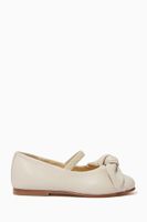 Bow Ballerinas with Strap in Leather