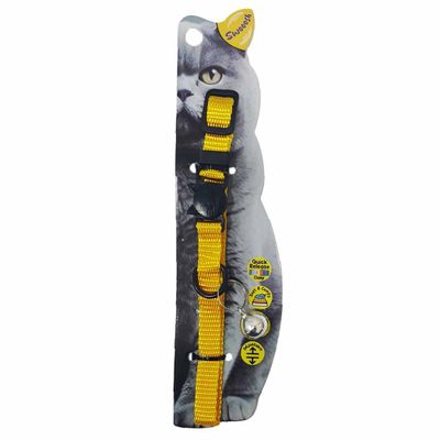 Swooosh Simple & Calm Nylon Pure Safe Cat Collar - Yellow