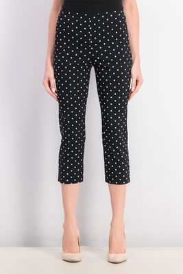 Womens Polka Dots Capri Pants Deep Black Combo Womens Polka Dots Capri Pants Deep Black Combo