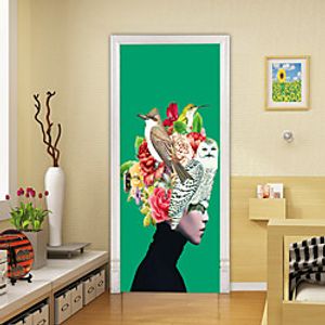 2pcs Self-adhesive Creative Door Stickers For Living Room Diy Decorative Home Waterproof Wall Stickers miniinthebox