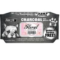 Absolute Pet Absorb Plus Charcoal Pet Wipes Floral 80 Sheets