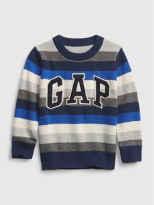 GapKids Logo Striped Crewneck Sweater