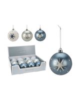 Koopman Xmas Ball with Snow Star 8cm Assorted 1 Piece