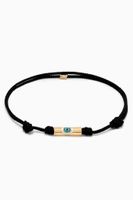 Evil Eye Tube on Cord Bracelet in 14kt Yellow Gold Evil Eye Tube on Cord Bracelet in 14kt Yellow Gold