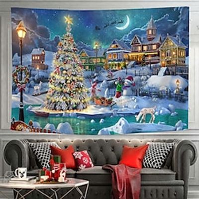 Christmas View Hanging Tapestry Wall Art Xmas Large Tapestry Mural Decor Photograph Backdrop Blanket Curtain Home Bedroom Living Room Decoration Lightinthebox