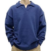 Unisex Pullover Sweater Jumper Knitwear Pullover Chunky Knit Regular Solid  Plain Color Lapel Clothing Apparel Drop Shoulder Fall  Winter Black Red M Lightinthebox - thumbnail