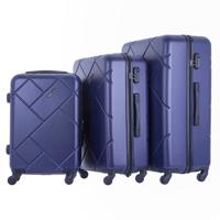 PARA JOHN 3-Piece Hard Side ABS Spinner Luggage Trolley Set 20/24/28 Inch NAVY