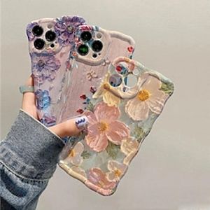 Laser Blue Light Flowers Phone Case For iPhone 14 Pro Max 11 12 13 Pro Max 14Pro 13Pro Luxury Shockproof TPU Soft Silicone Cover miniinthebox