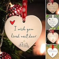 Christmas Heart Hanging Ornament - 2023 New Speech Gifts Heart Decorations, Christmas Tree Decorations Ornaments, Thank You Gift Wedding Gifts for Friend Couples, Xmas Decor Home Office Gift Ideas miniinthebox
