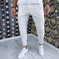 Men's Trousers Chinos Chino Pants Pocket Stripe Comfort Breathable Outdoor Daily Going out Fashion Casual Black White miniinthebox - thumbnail