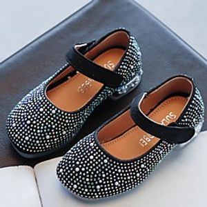Girls' Flats Glitters Mary Jane Princess Shoes PU Little Kids(4-7ys) Big Kids(7years ) Daily Walking Shoes Pink Silver Black Fall Spring / TPR (Thermoplastic Rubber) miniinthebox