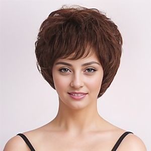 Synthetic Wig Curly Pixie Cut Machine Made Wig Short A1 Synthetic Hair Women's Soft Fashion Easy to Carry Brown miniinthebox