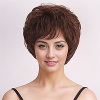 Synthetic Wig Curly Pixie Cut Machine Made Wig Short A1 Synthetic Hair Women's Soft Fashion Easy to Carry Brown miniinthebox - thumbnail