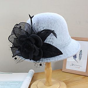 Women's Bucket Hat Party Wedding Special Occasion Flower Flower Camel Black Hat  White  Fall  Winter  Spring  Holiday Lightinthebox