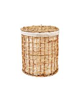 Homesmiths Small Natural Water Hyacinth Laundry Hamper Dia-38 x H47 cm
