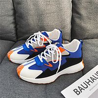 Men's Trainers Athletic Shoes Sporty Daily Walking Shoes PU Elastic Fabric Breathable Non-slipping Wear Proof White Black Blue Spring Summer Lightinthebox - thumbnail