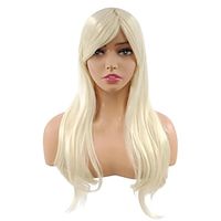 Blonde Curly Wig Long Wavy Wig With Bangs (Side Part) Wigs for Women Synthetic Body Wave Wigs for White Women with Wig Cap Cosplay Party Wigs for Black Women 26 inch Christmas Party Wigs miniinthebox - thumbnail