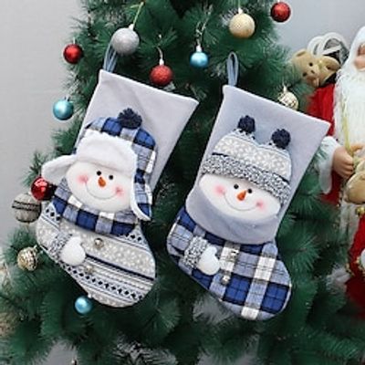 Christmas Decorations Stockings Knitted Fabric Three-dimensional Snowman Doll With Bell Gift Bag Large Goodie Bag, Scene Decor, Festivals Decor, Home Decor, Offices Decor, Christmas Decor Lightinthebox