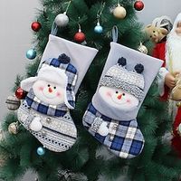 Christmas Decorations Stockings Knitted Fabric Three-dimensional Snowman Doll With Bell Gift Bag Large Goodie Bag, Scene Decor, Festivals Decor, Home Decor, Offices Decor, Christmas Decor Lightinthebox - thumbnail