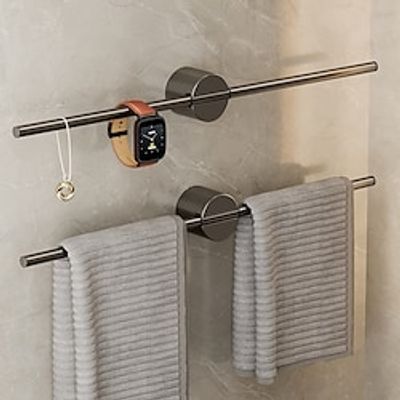 405060cm Towel Rack Holder Punch Free Kitchen Bathroom Accessories Sets Wall-mounted Toilet Paper Bar Aluminium Alloy Lightinthebox
