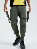 KOYYE Men Fashion Casual Plain Ribbon Cargo Pants - thumbnail