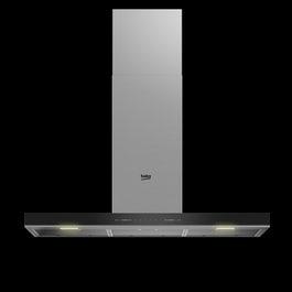 Beko BHCB96741BBHS 90cm T-Shape Chimney Hood, Black Glass