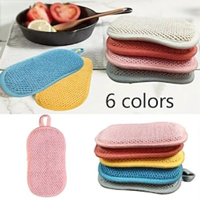 Dish Washing Sponge Magic Wipe Scouring Pad Brush Bowl Artifact Brush Pot Block Kitchen Cleaning Decontamination Double-sided Dishcloth. Lightinthebox