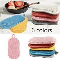 Dish Washing Sponge Magic Wipe Scouring Pad Brush Bowl Artifact Brush Pot Block Kitchen Cleaning Decontamination Double-sided Dishcloth. Lightinthebox - thumbnail
