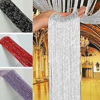 1PCS 100cm200cm Fly Screen Fringe Tassel Curtain String Sparkle Curtains Bedroom Curtains Room Decor Divider Door Window Decor miniinthebox - thumbnail