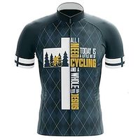 21Grams Men's Cycling Jersey Short Sleeve Bike Jersey Top with 3 Rear Pockets Mountain Bike MTB Road Bike Cycling Breathable Quick Dry Moisture Wicking Soft Dark Gray Graphic Polyester Spandex Sports Lightinthebox - thumbnail