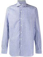 Barba relaxed stripe shirt - Blue - thumbnail