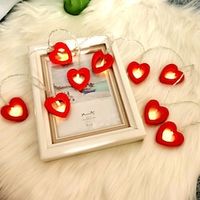 1pc1.5M10LED/3M20LED/6M40LED Heart Shaped Wooden String Lights Battery Powered Decorative Lights For Valentine's Day Confession Wedding And Christmas miniinthebox