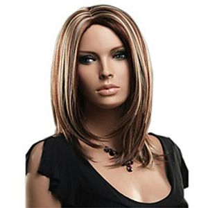 Synthetic Wig Water Wave Asymmetrical Wig Short Brown Synthetic Hair Women's Classic Exquisite Comfy Brown miniinthebox