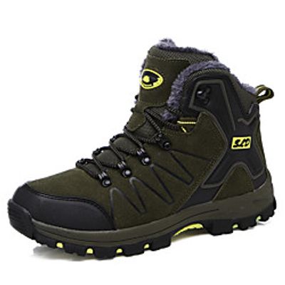 Men's Unisex Boots Hiking Boots Sporty Casual Classic Athletic Outdoor Hiking Shoes Leather Suede Warm Waterproof Non-slipping Booties / Ankle Boots Gray Green Black Color Block Fall Winter miniinthebox