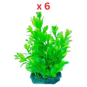 Aquarium Plastic Plant - M404-W7XH13 Cm Pack Of 6