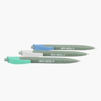 Onyx & Green Eco-Friendly Black Ink Ball Pen - Set of 3