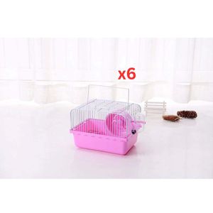 Pets Club Hamster Cage With Running Wheels Water Bottles & Food Feeder-27x21x17Cm - Blue (Pack of 6)