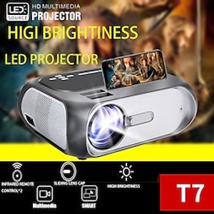 Factory Outlet T7 LCD Projector Built-in speaker WIFI Projector Keystone Correction Manual Focus 720P (1280x720) 200 lm Other Compatible with HDMI USB TF Lightinthebox