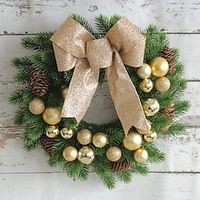 Christmas Ball Red Wreath Front Door Garland Ornament Xmas New Year Wall Hanging Room Home Decoration Lightinthebox - thumbnail