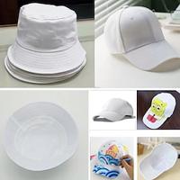 Batik Tie Dye Hat Pure Cotton White Fisherman Hat Baseball Hat Hand-Painted Graffiti White Embryo Lightinthebox