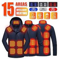 15 Areas Electric Heating Jackets Winter Men's Motorcycle Waterproof Windproof Jacket Women's Warm USB Heating Vest Coats Bike Jacket Winter Warm Lightinthebox - thumbnail