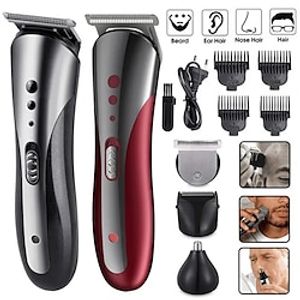 2023 New 3 In 1 Hair Trimmer Shaver Professional Electric Rechargeable Cordless Hair Clipper Beard Nose Ear Hair Trimmer Red Black for Barber Men Lightinthebox