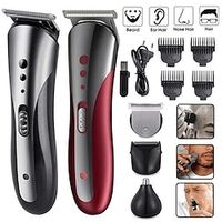 2023 New 3 In 1 Hair Trimmer Shaver Professional Electric Rechargeable Cordless Hair Clipper Beard Nose Ear Hair Trimmer Red Black for Barber Men Lightinthebox - thumbnail