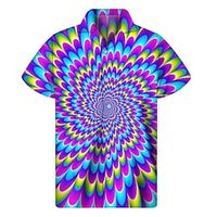 Men's Shirt 3D Print Optical Illusion Turndown Street Casual Button-Down Print Short Sleeve Tops Designer Casual Fashion Breathable Purple  Summer Lightinthebox - thumbnail