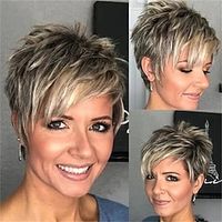 Casual Gradient Linen Gold Short Wig Natural Looking Synthetic Wigs for Ladies Daily Cosplay Hair Wig Lightinthebox