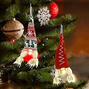 Christmas Pendant Swedish Style Gnome Plush Faceless Doll Xmas Pendant Ornament Decoration 1pc Lightinthebox