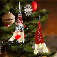 Christmas Pendant Swedish Style Gnome Plush Faceless Doll Xmas Pendant Ornament Decoration 1pc Lightinthebox - thumbnail