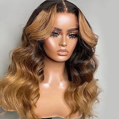 Remy Human Hair 13x4 Lace Front Wig Free Part Brazilian Hair Body Wave Multi-color Wig 150% Density with Baby Hair Glueless Pre-Plucked For wigs for black women Long Human Hair Lace Wig Lightinthebox